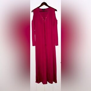 Mod X Cold Shoulder Long Sleeve Jersey Knit Maxi Dress Women 1X  Casual Elegance